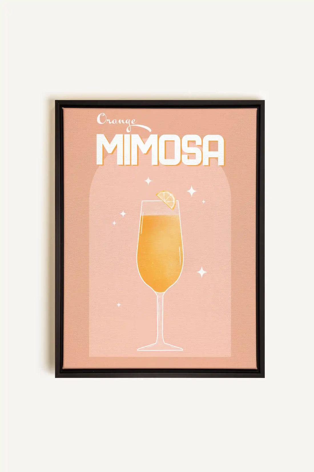 ORANGE MIMOSA, Oeuvre sur toile étirée, encadré Noir