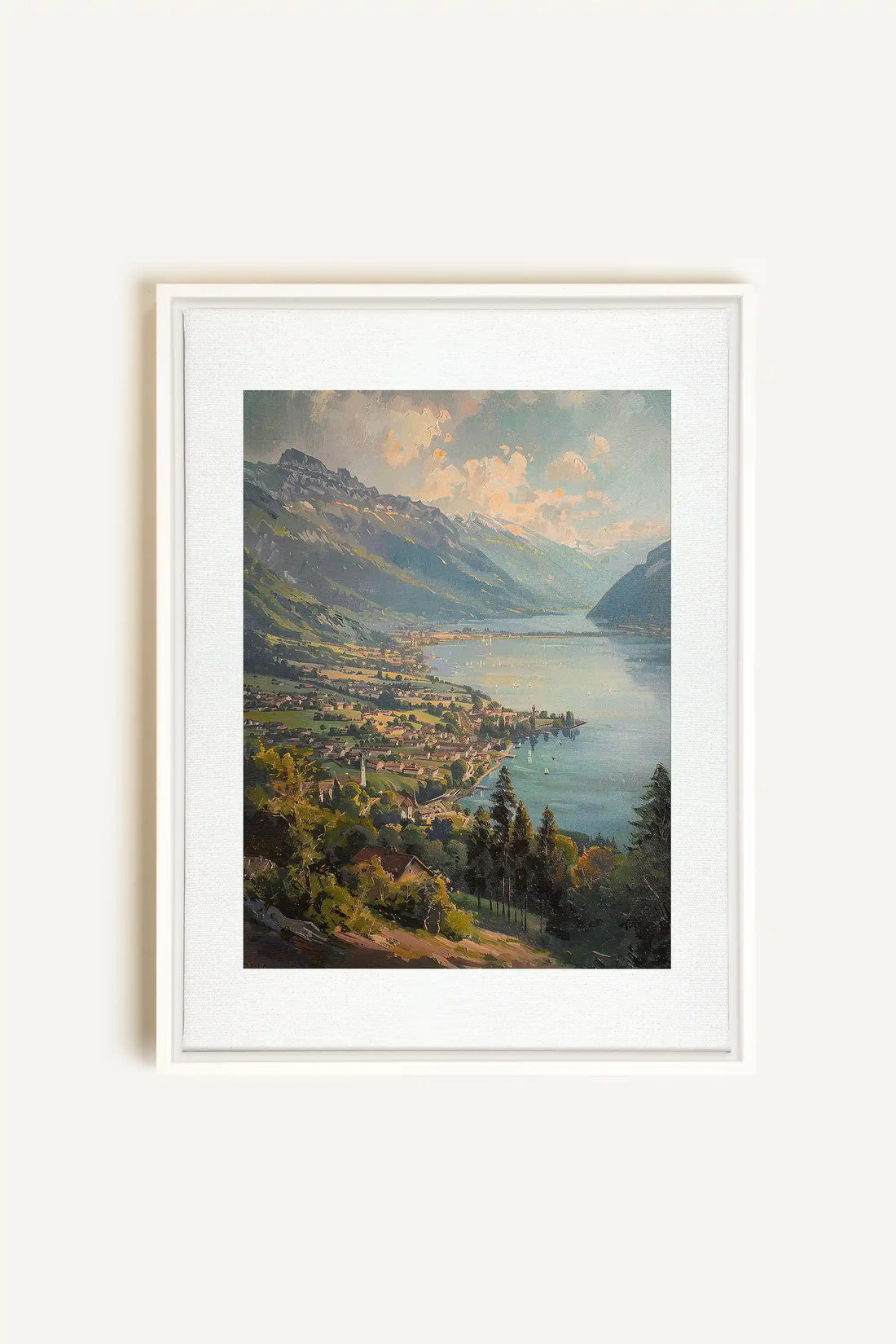 MOUNTAIN RETREAT, Oeuvre sur toile étirée, encadré Blanc