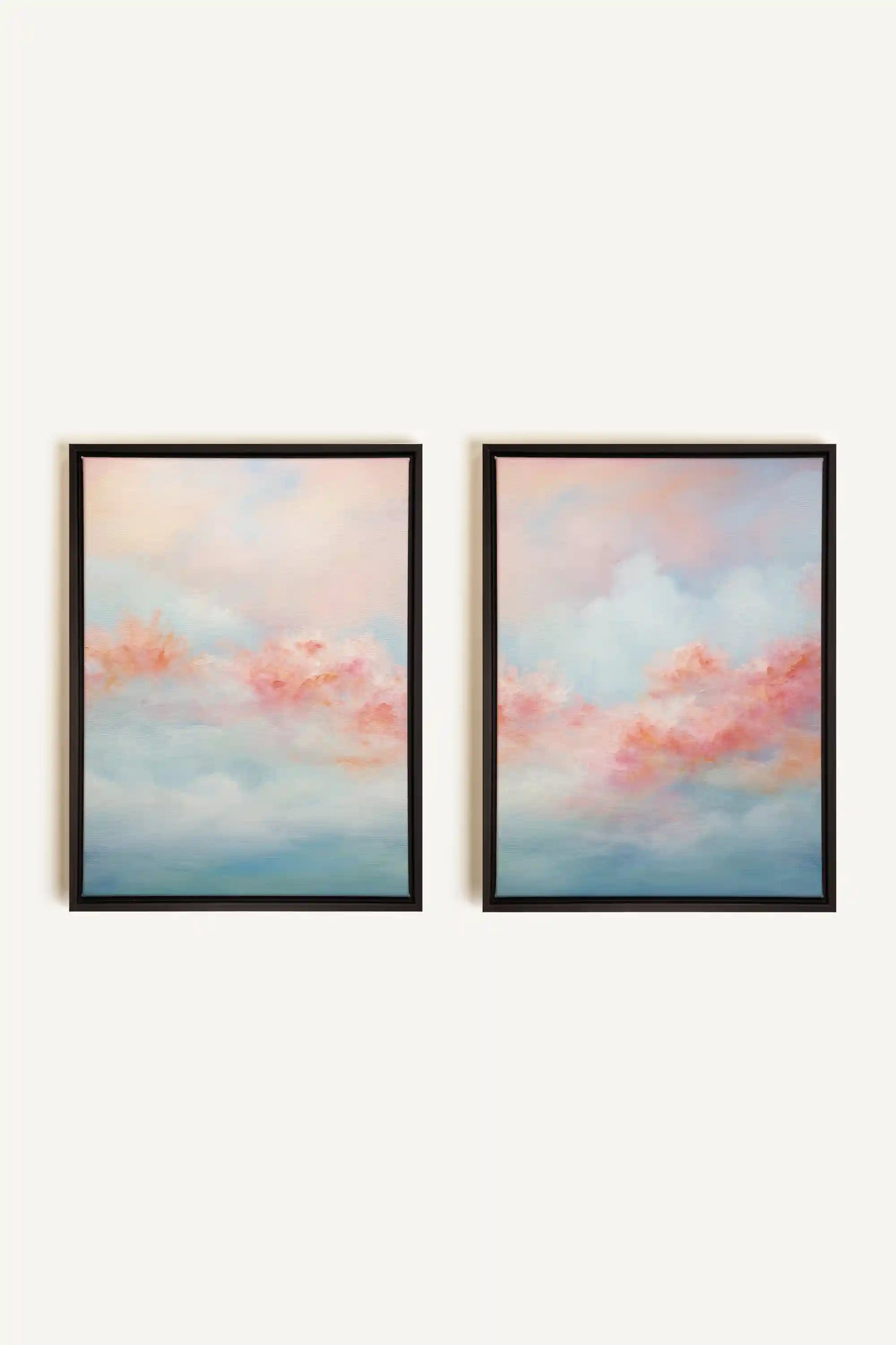 MYSTIC SUNSET DUO, 2 Works on stretched canvas, black framed
