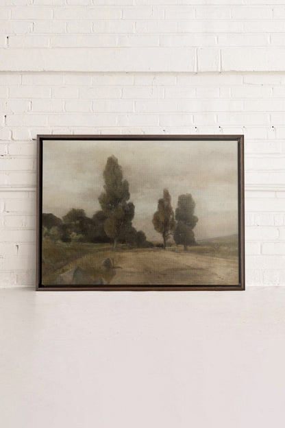 OLEKA CANVAS - PASTURE, Oeuvre sur toile étirée, encadré Brun Noyer