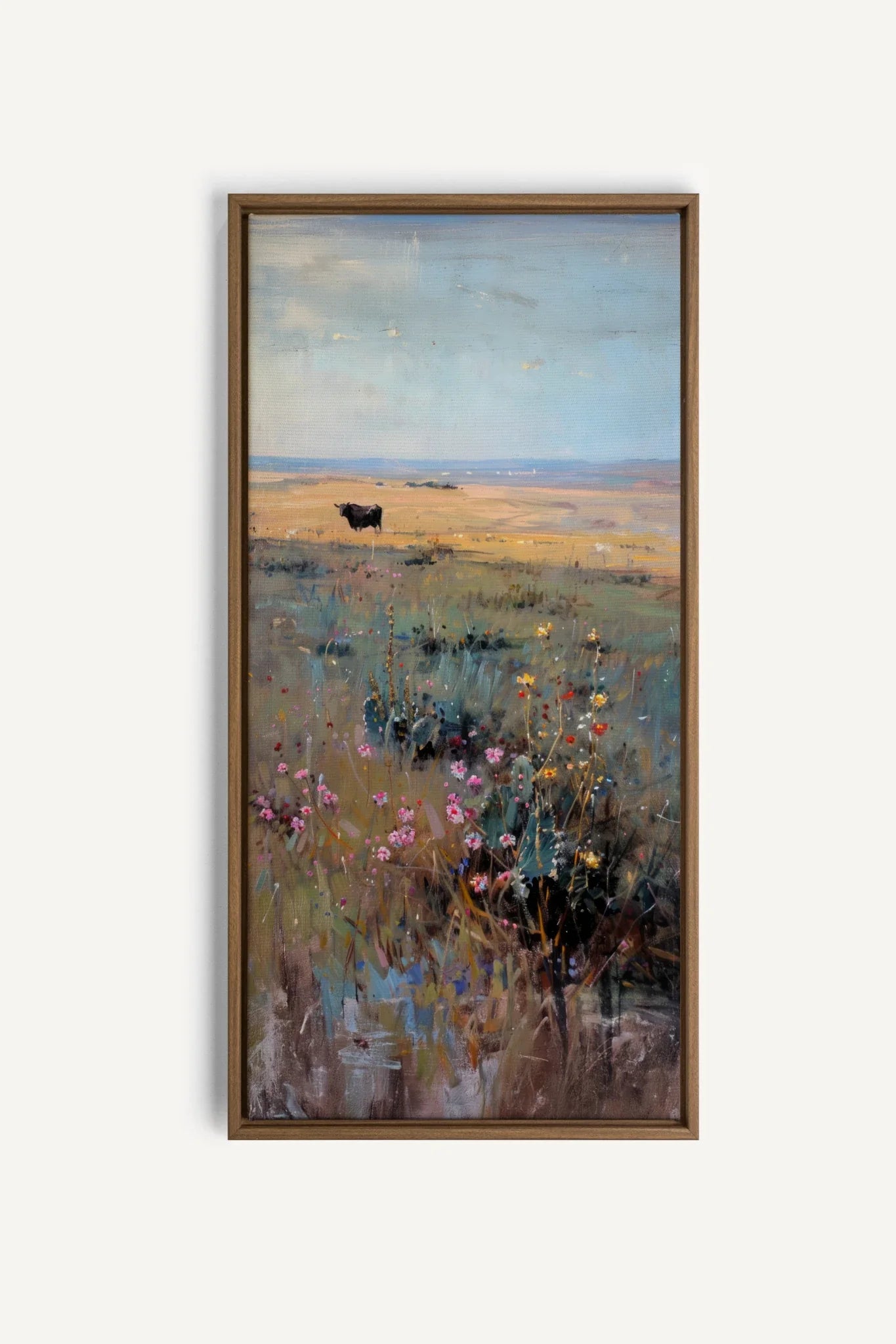 PRAIRIE DAYDREAM, Oeuvre sur toile étirée, encadré Brun Chêne
