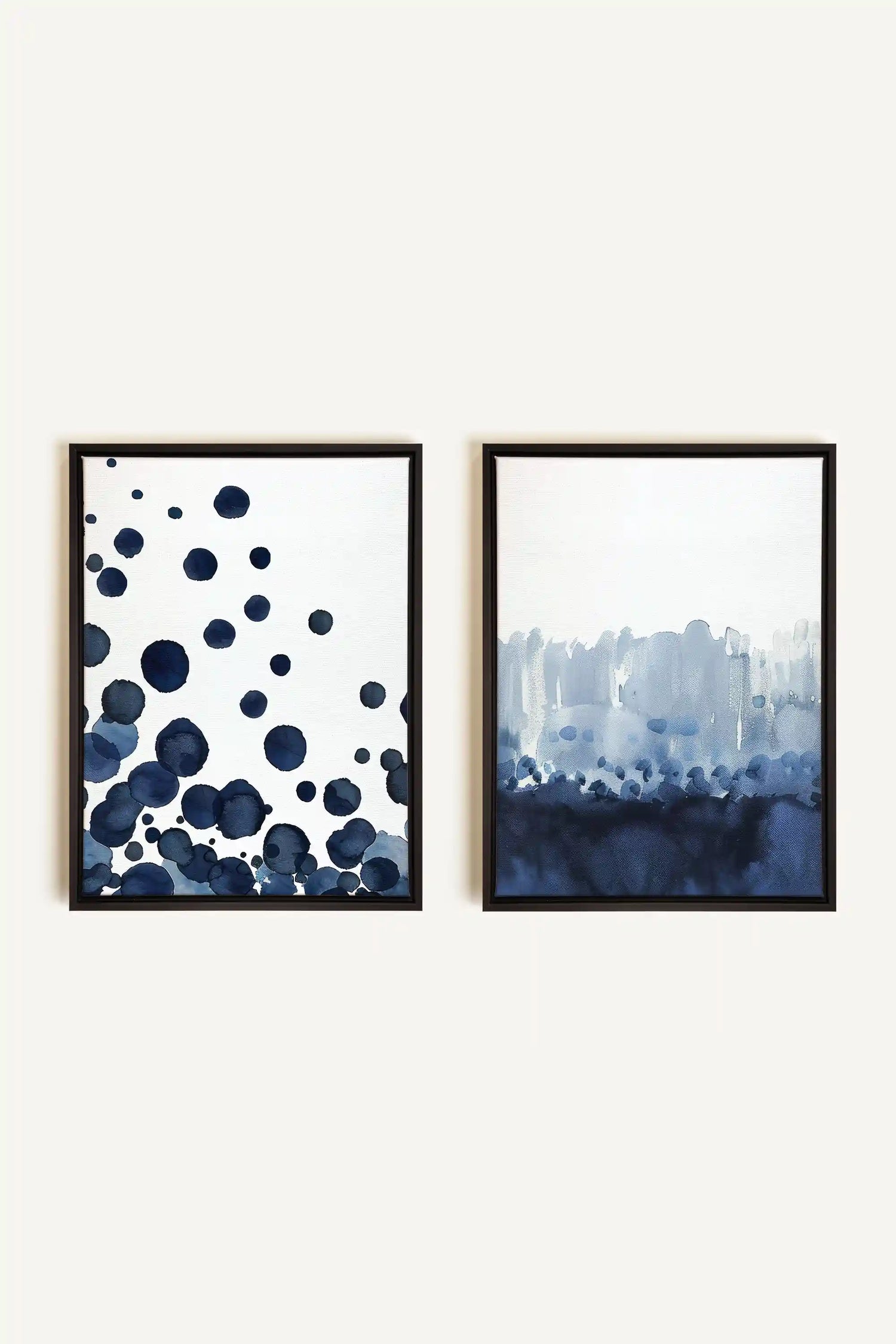 OCEAN MIST DUO, 2 Works on stretched canvas, black framed