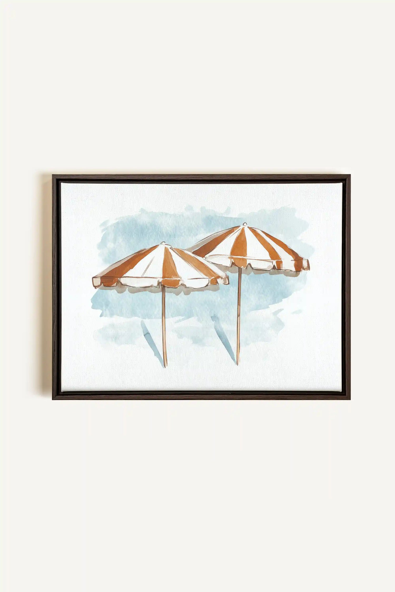 OCEAN SHADE, Artwork on stretched canvas, framed in Walnut Brown