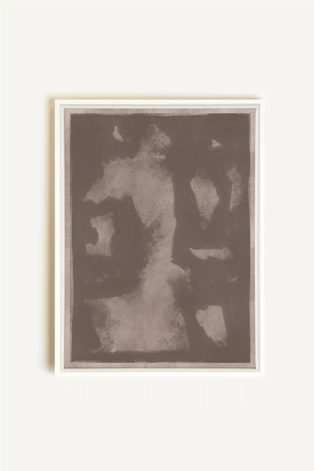 OMBRE MURALE, Oeuvre sur toile étirée, encadré Blanc