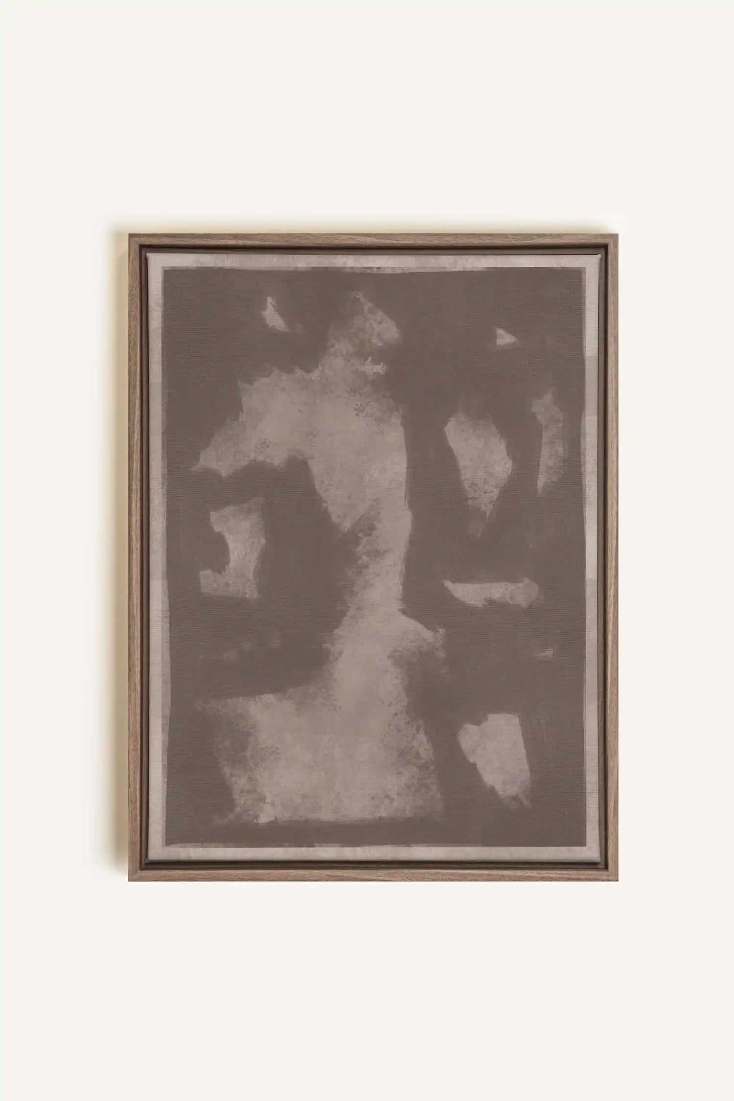 OMBRE MURALE, Artwork on stretched canvas, framed in Brown Oak