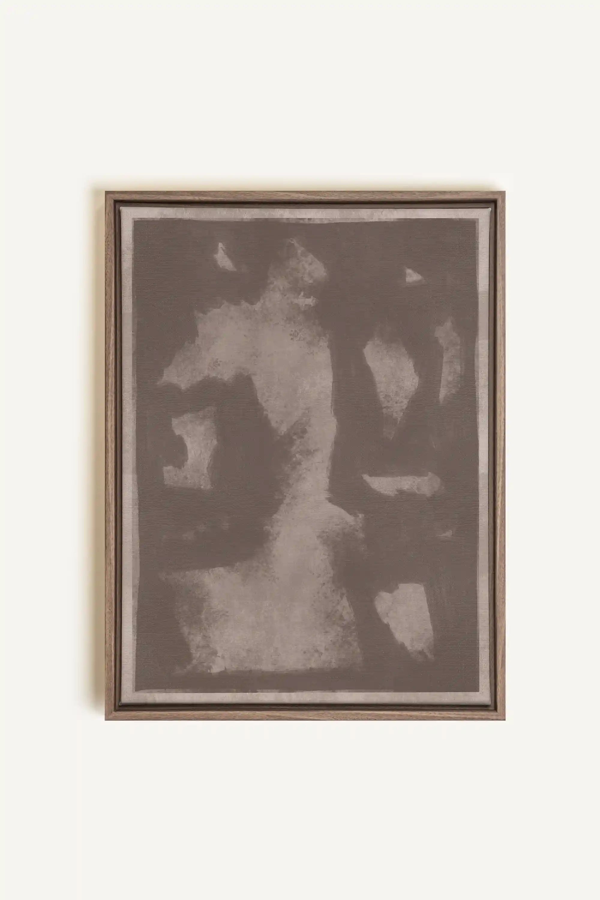 OMBRE MURALE, Artwork on stretched canvas, framed in Brown Oak