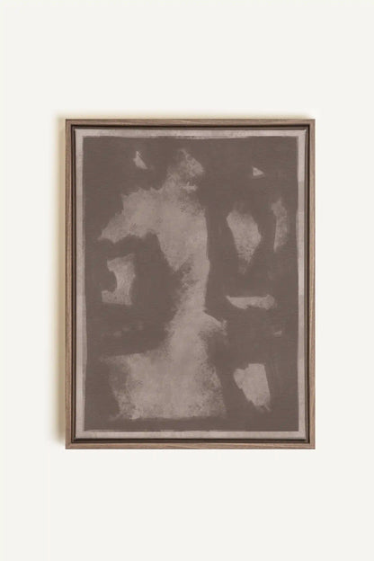 OMBRE MURALE, Artwork on stretched canvas, framed in Brown Oak