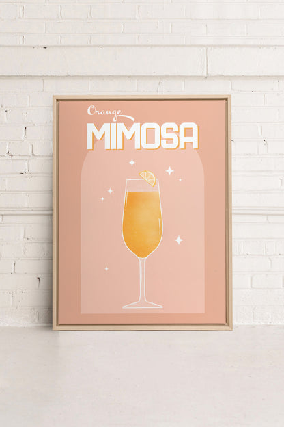 ORANGE MIMOSA, Artwork on stretched canvas, framed Natural Light