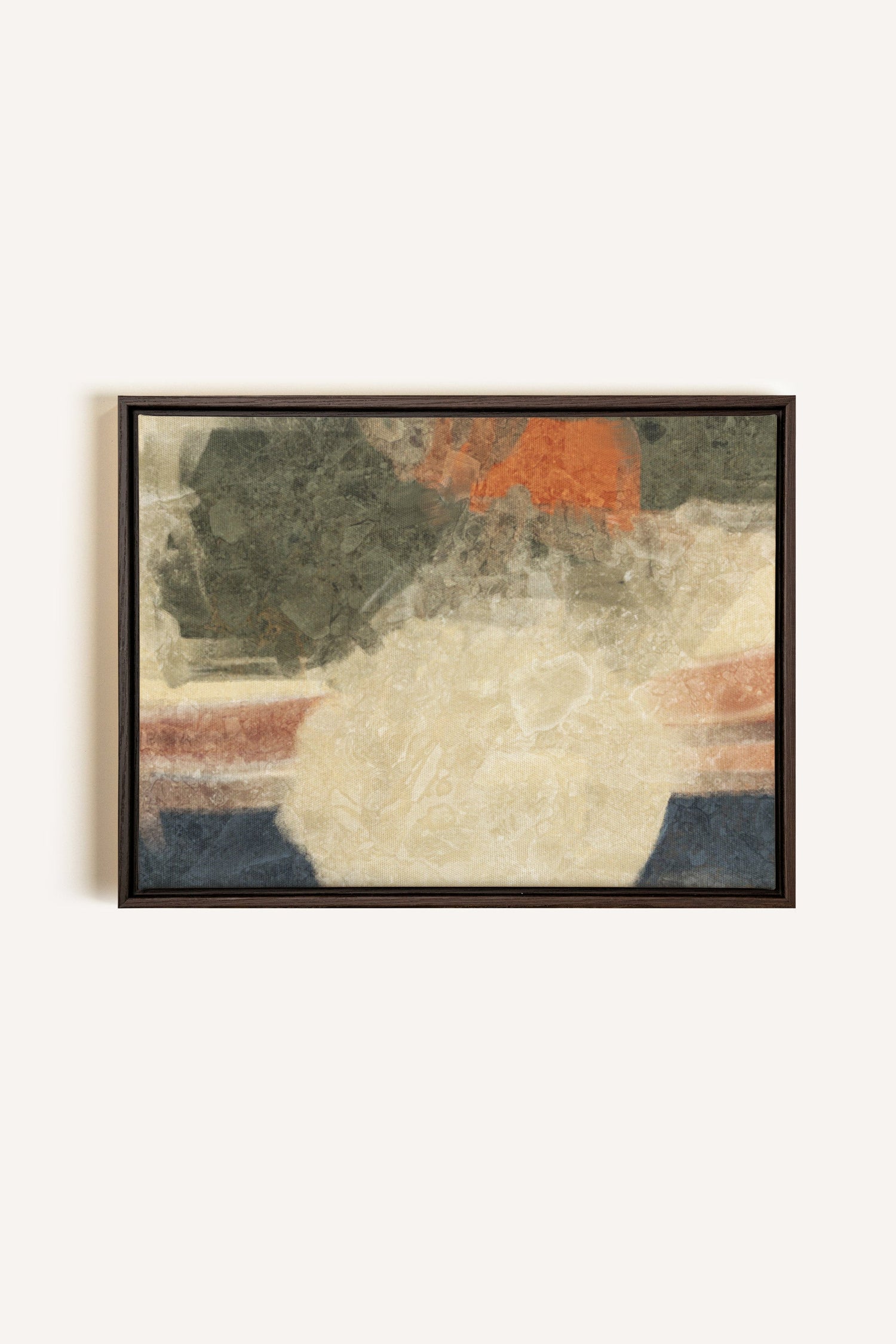 ORGANIQUE, Oeuvre sur toile étirée, encadré Brun Noyer