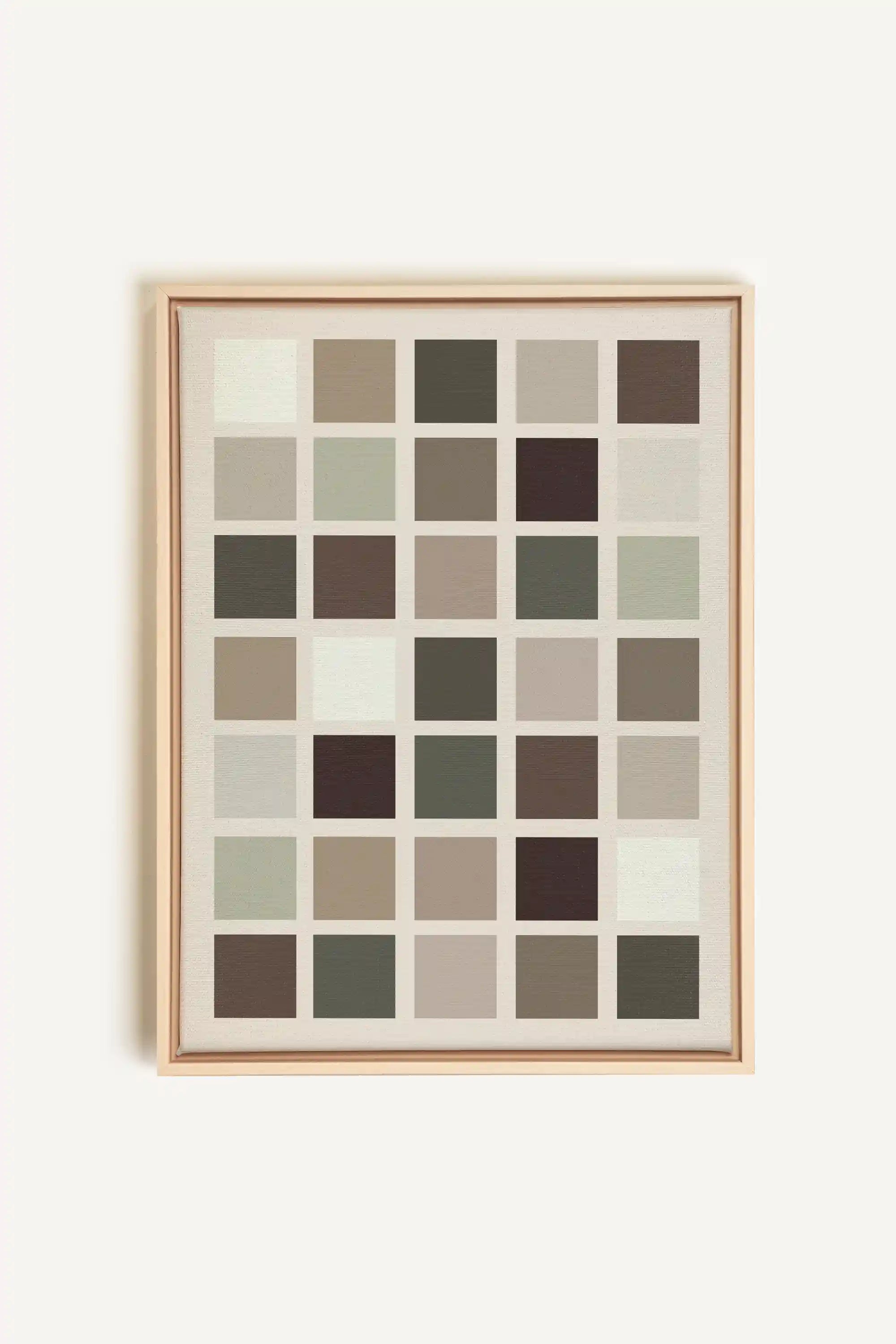 ORGANIZED TONES, Oeuvre sur toile étirée, encadré Naturel Clair