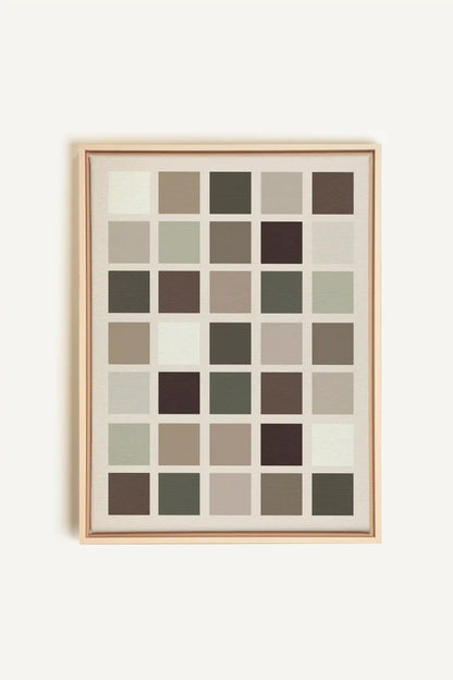 ORGANIZED TONES, Oeuvre sur toile étirée, encadré Naturel Clair