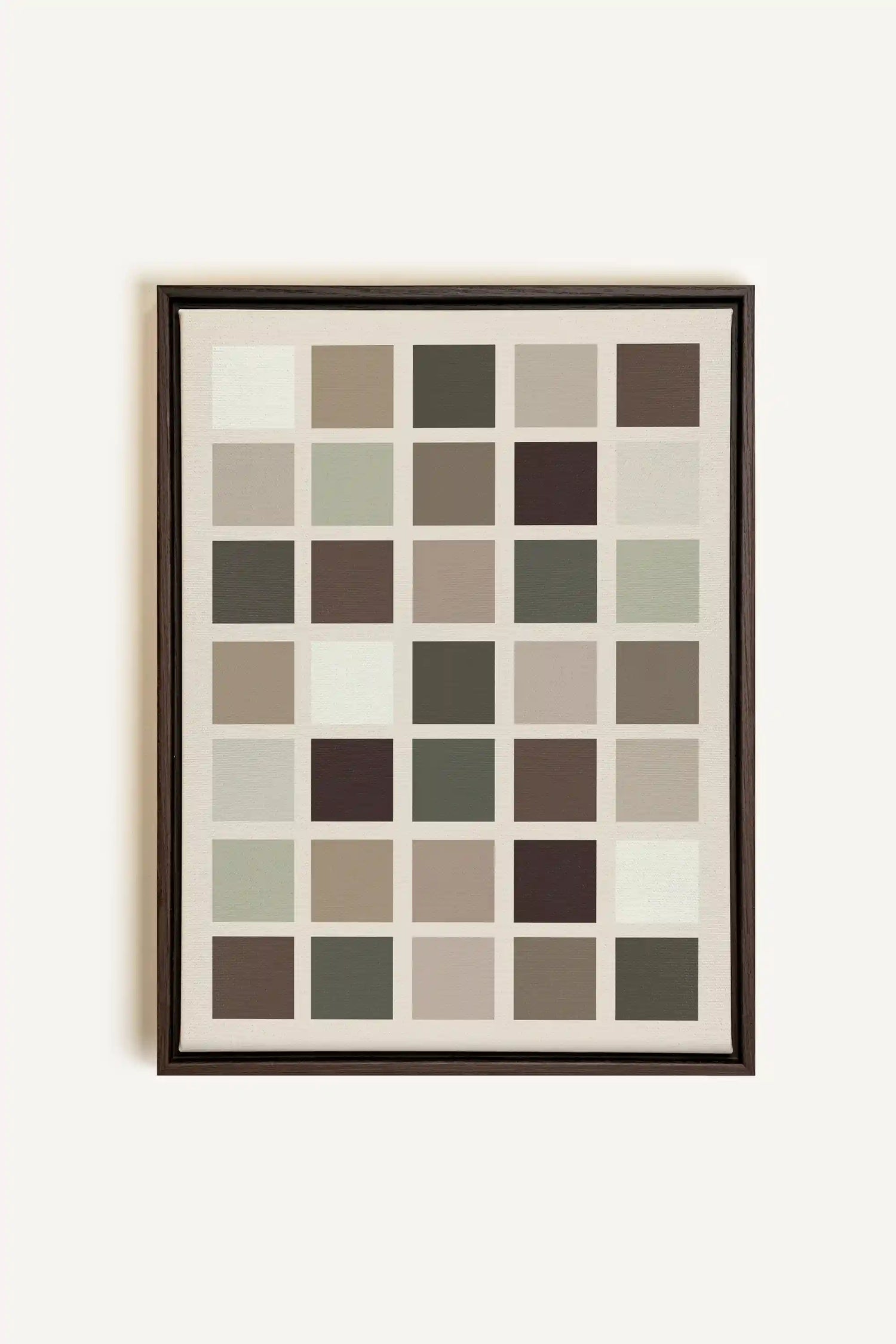 ORGANIZED TONES, Oeuvre sur toile étirée, encadré Brun Noyer