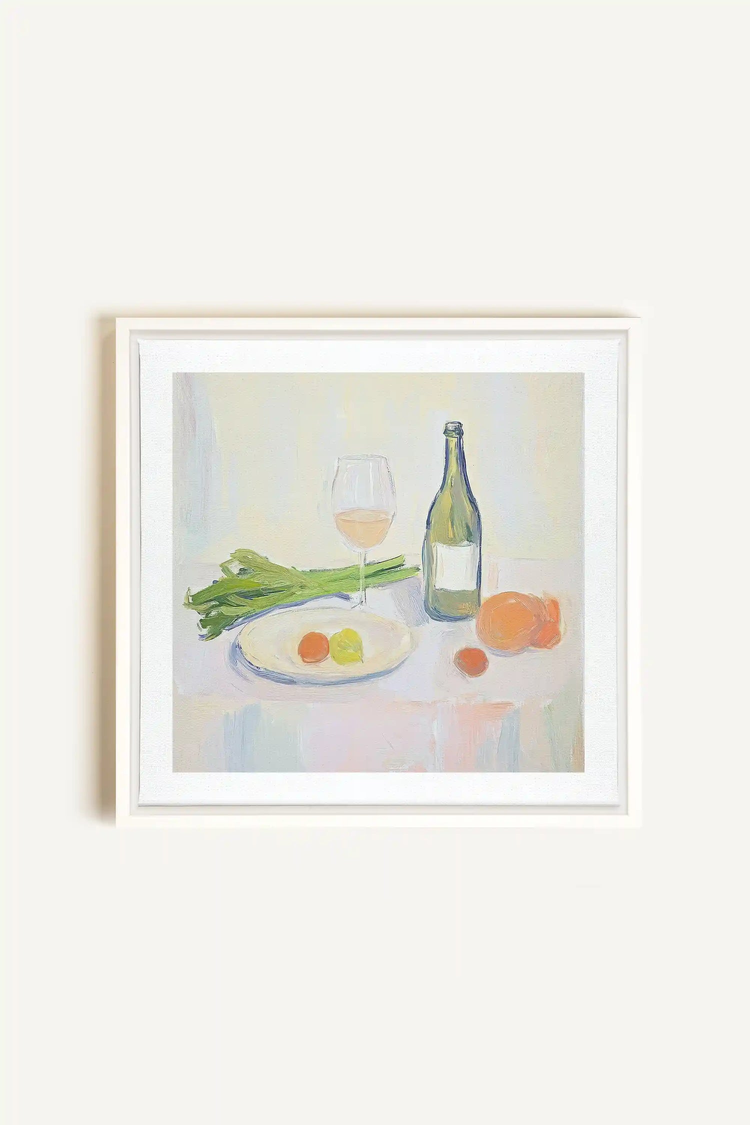 PALETTE GOURMANDE, Oeuvre sur toile étirée, encadré Blanc