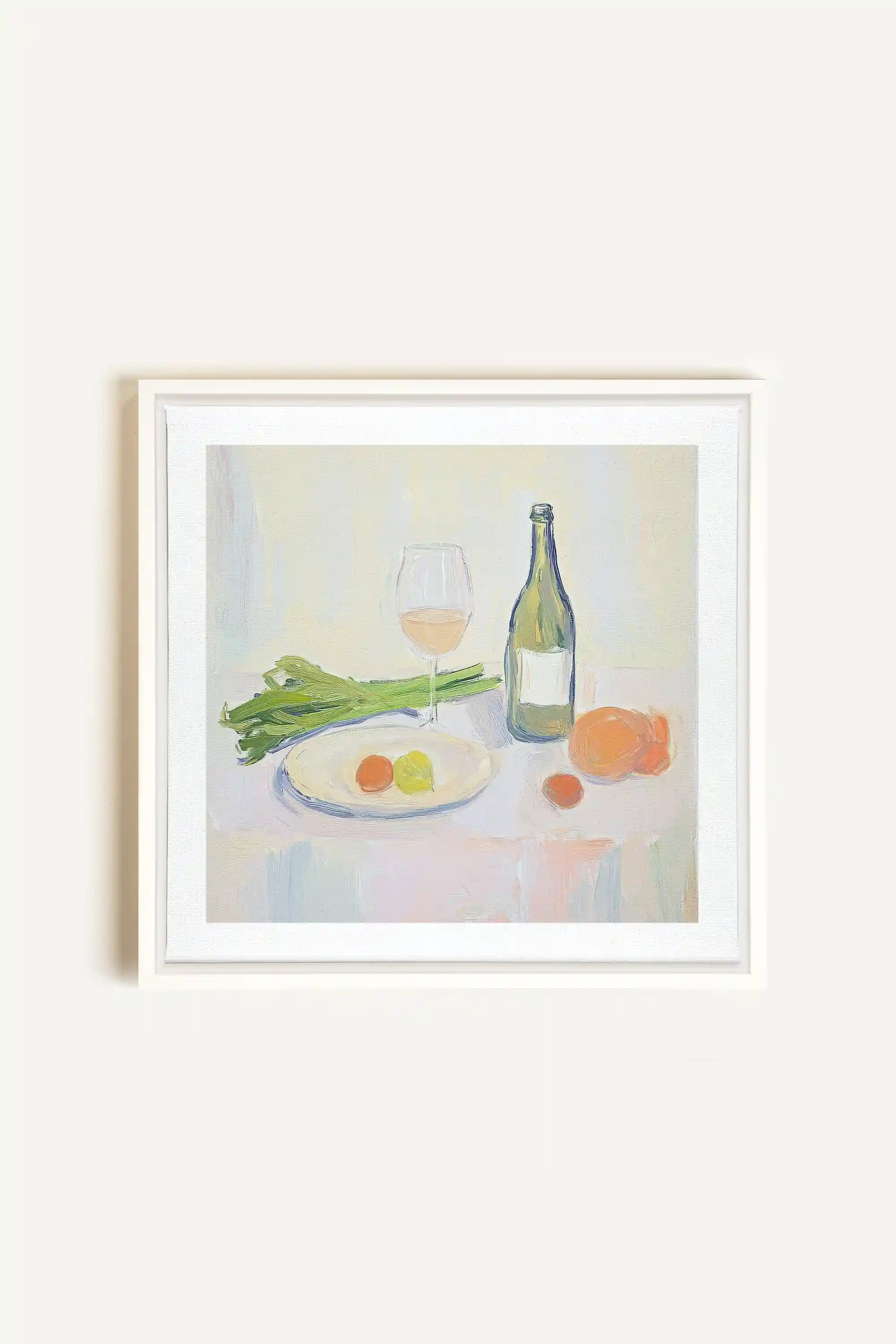 PALETTE GOURMANDE, Oeuvre sur toile étirée, encadré Blanc