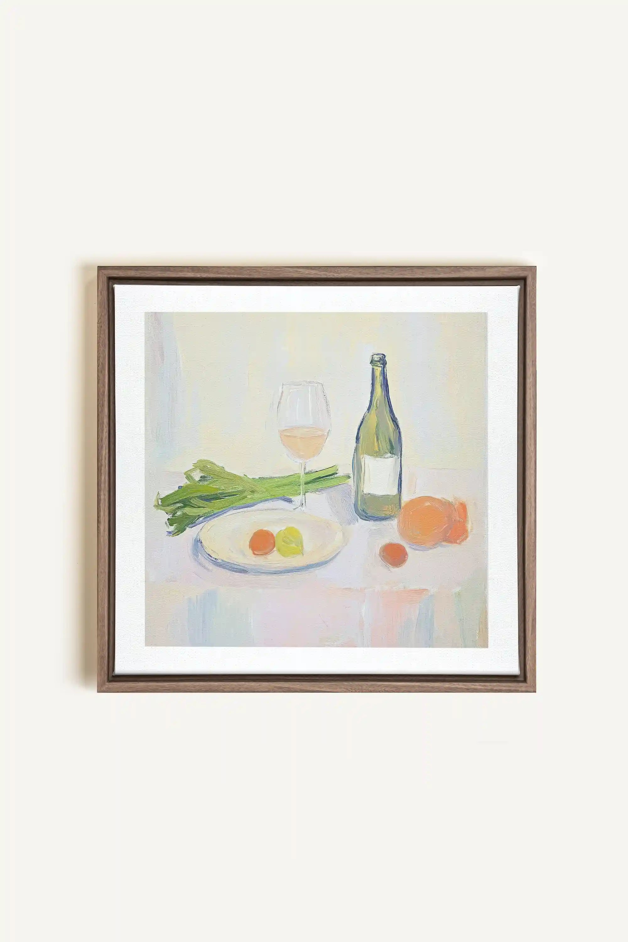 PALETTE GOURMANDE, Oeuvre sur toile étirée, encadré Brun Chêne