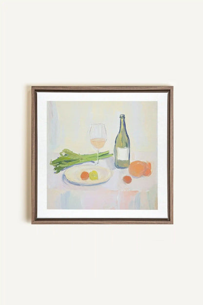 PALETTE GOURMANDE, Oeuvre sur toile étirée, encadré Brun Chêne