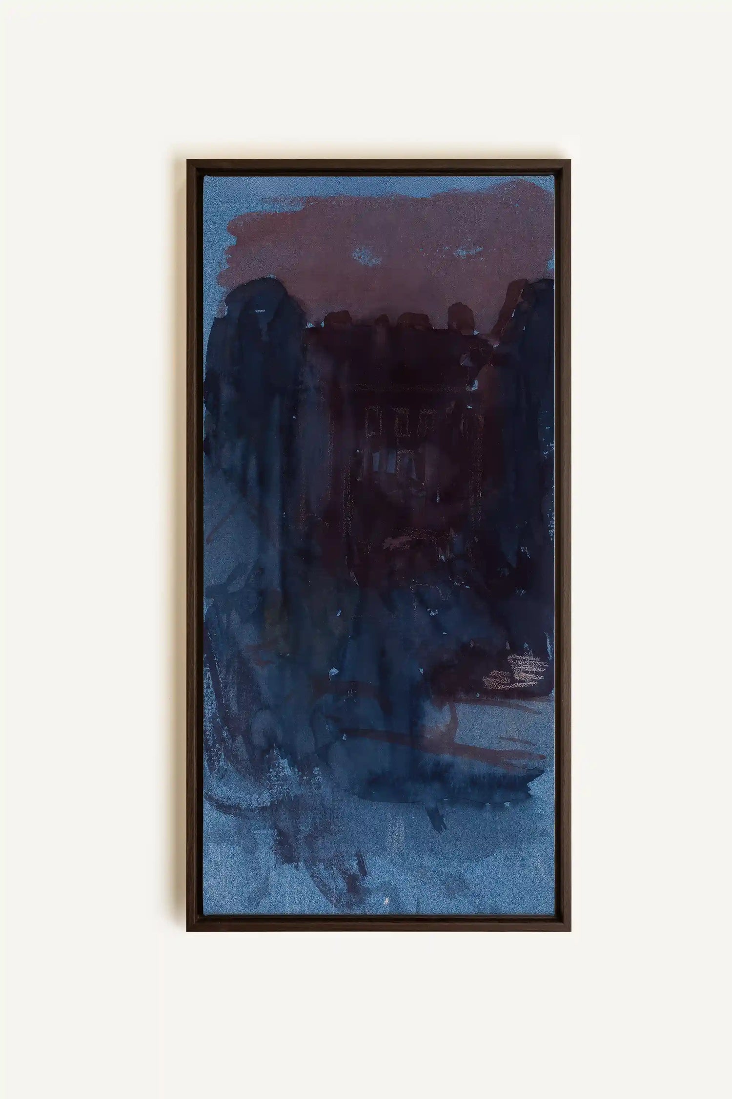BURNT NIGHTFALL, Oeuvre sur toile étirée, encadré Brun Noyer