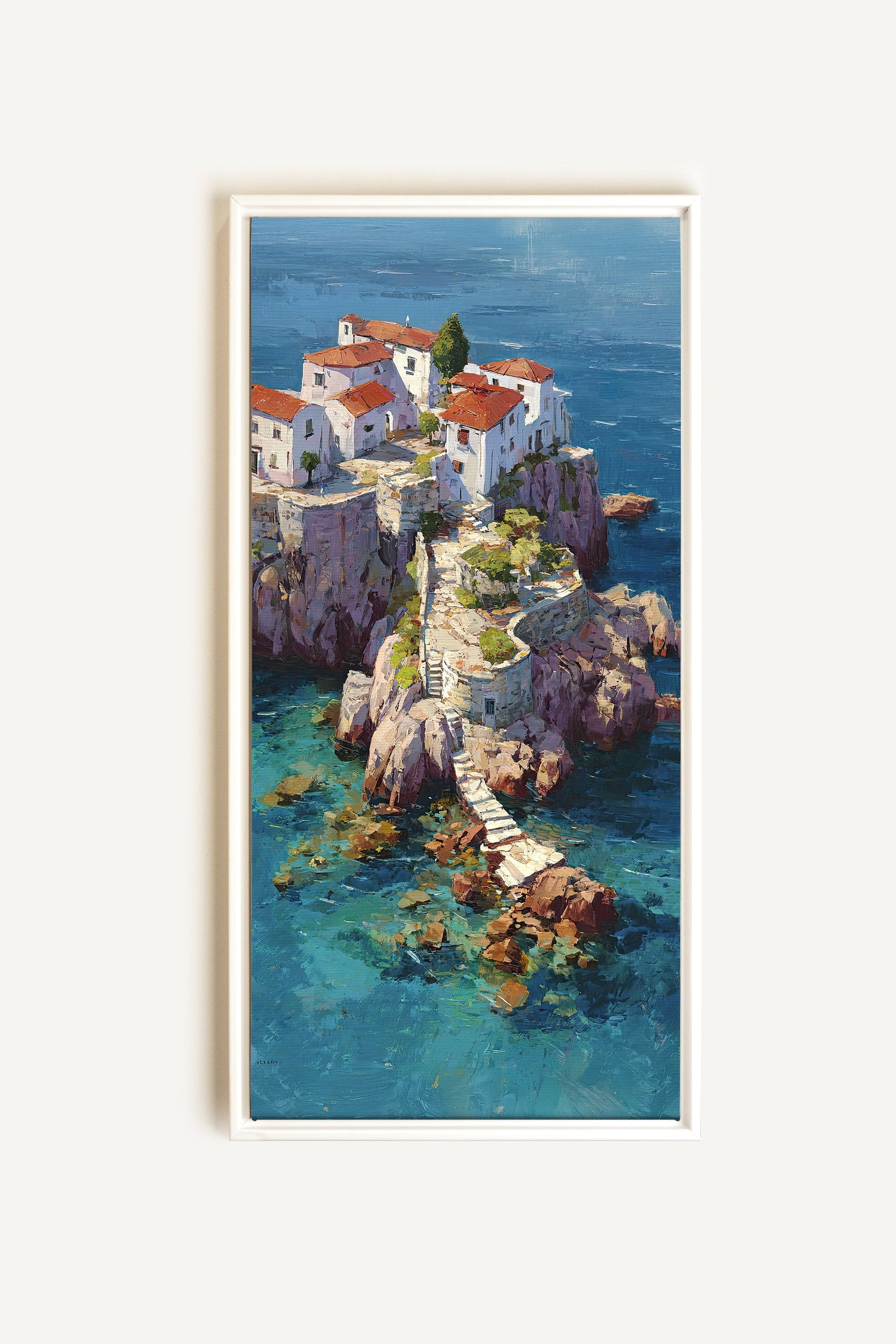 PATH TO THE SEA, Oeuvre sur toile étirée, encadré Blanc