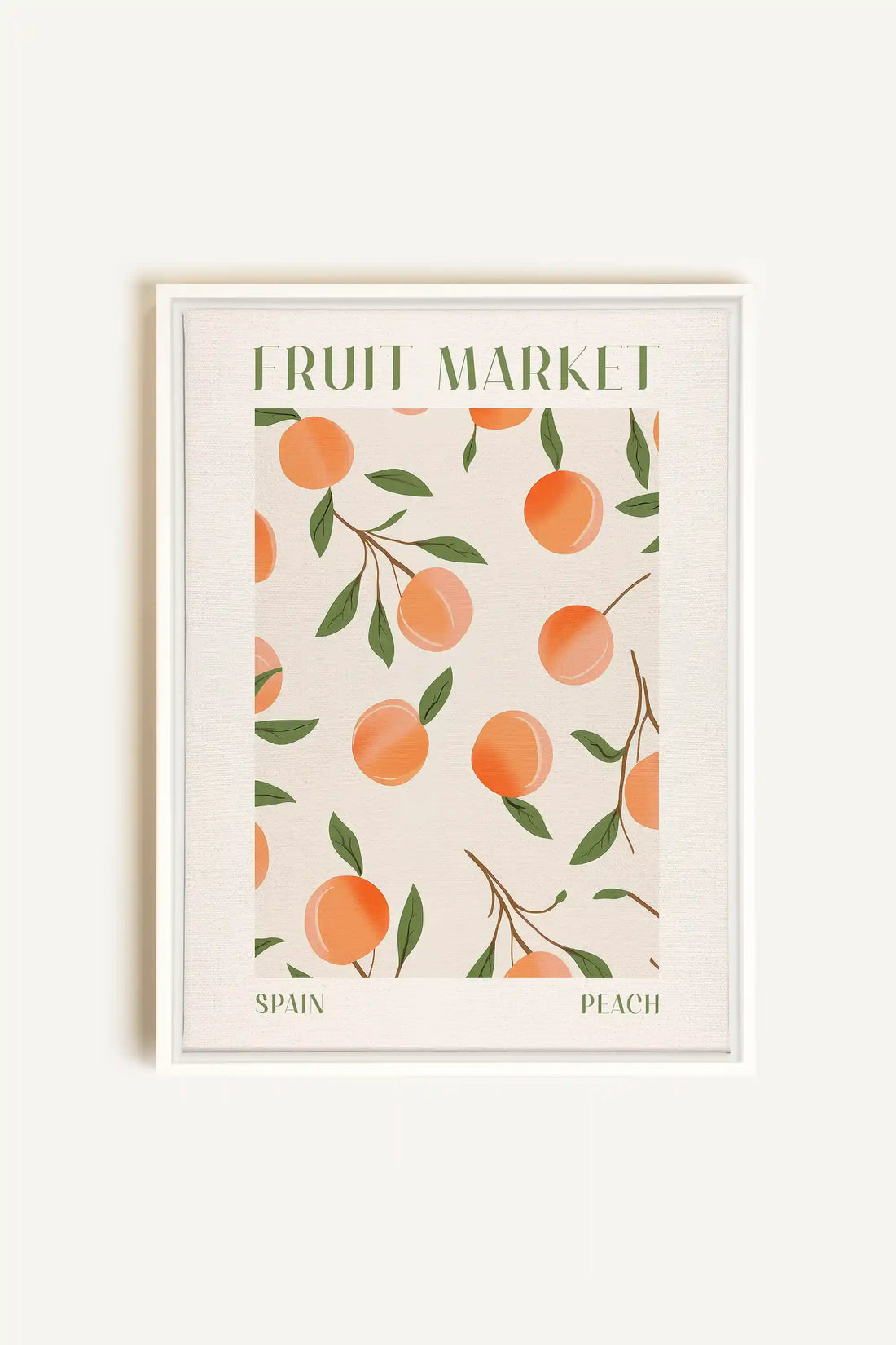PEACH, Oeuvre sur toile étirée, encadré Blanc