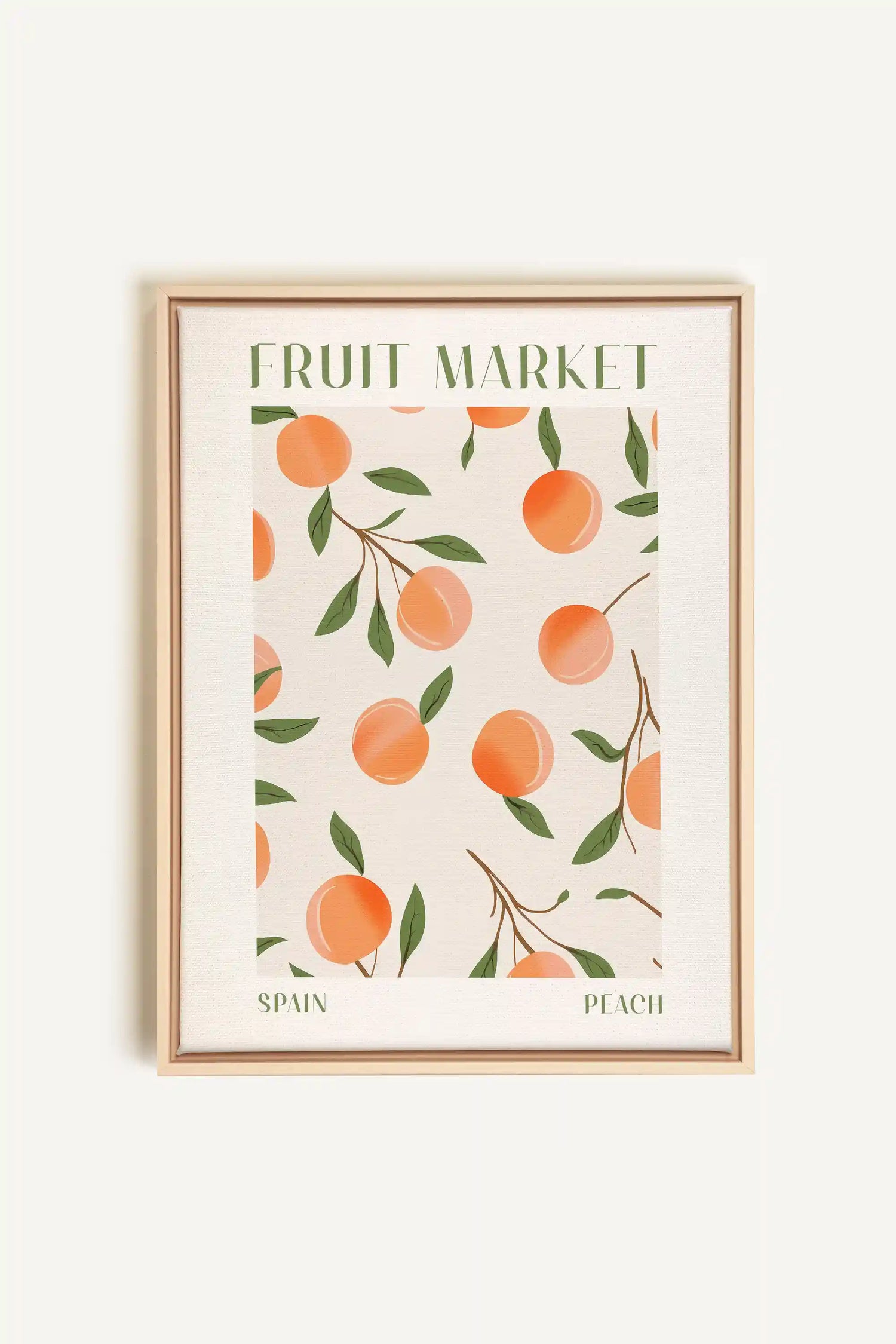 PEACH, Oeuvre sur toile étirée, encadré Naturel Clair