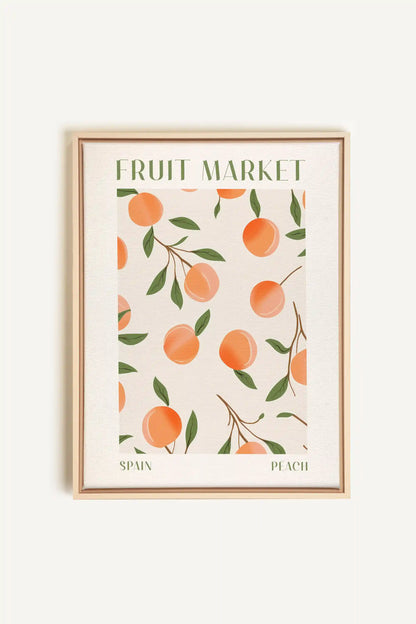 PEACH, Oeuvre sur toile étirée, encadré Naturel Clair