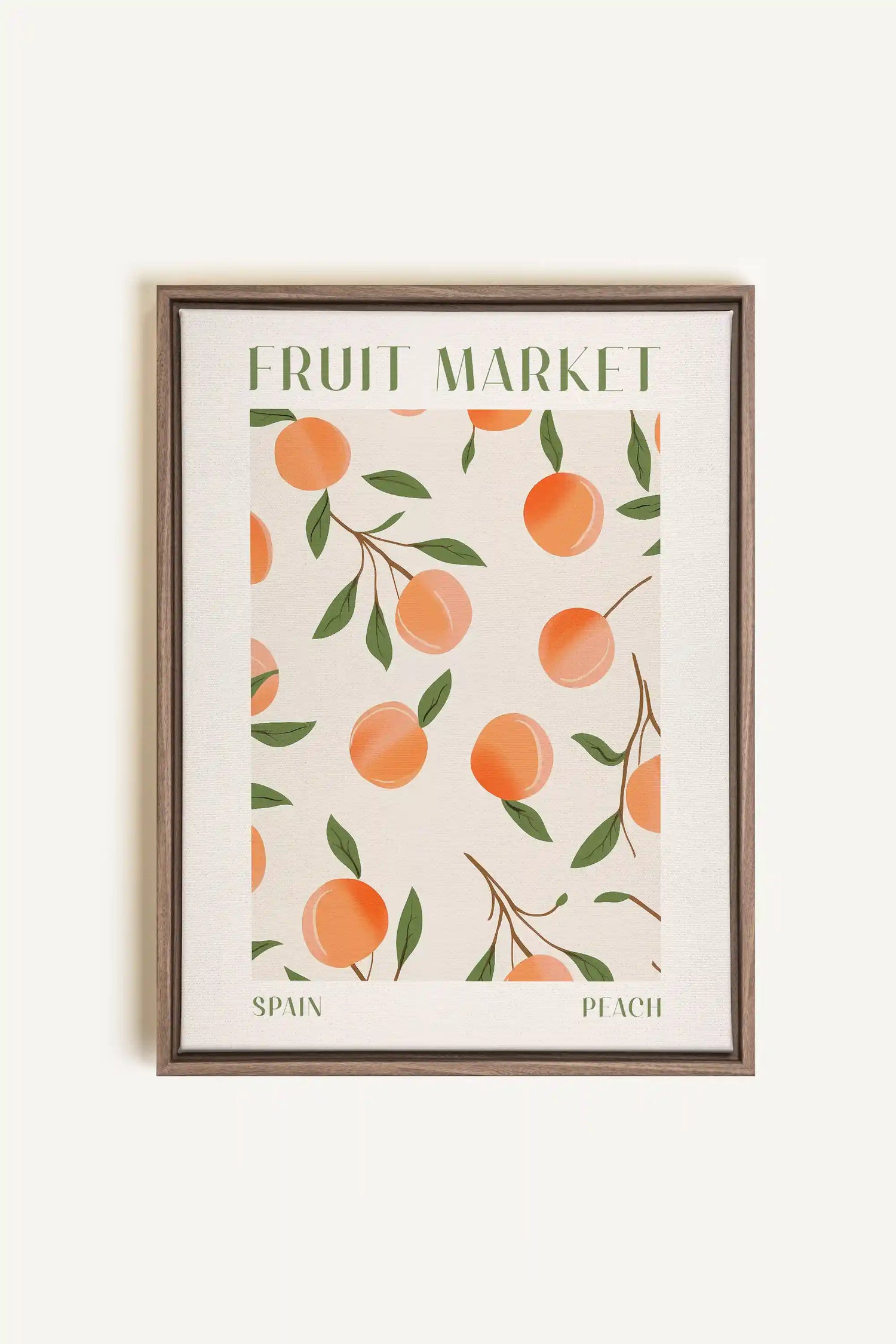 PEACH, Oeuvre sur toile étirée, encadré Brun Chêne