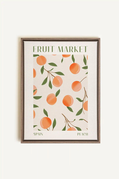 PEACH, Oeuvre sur toile étirée, encadré Brun Chêne