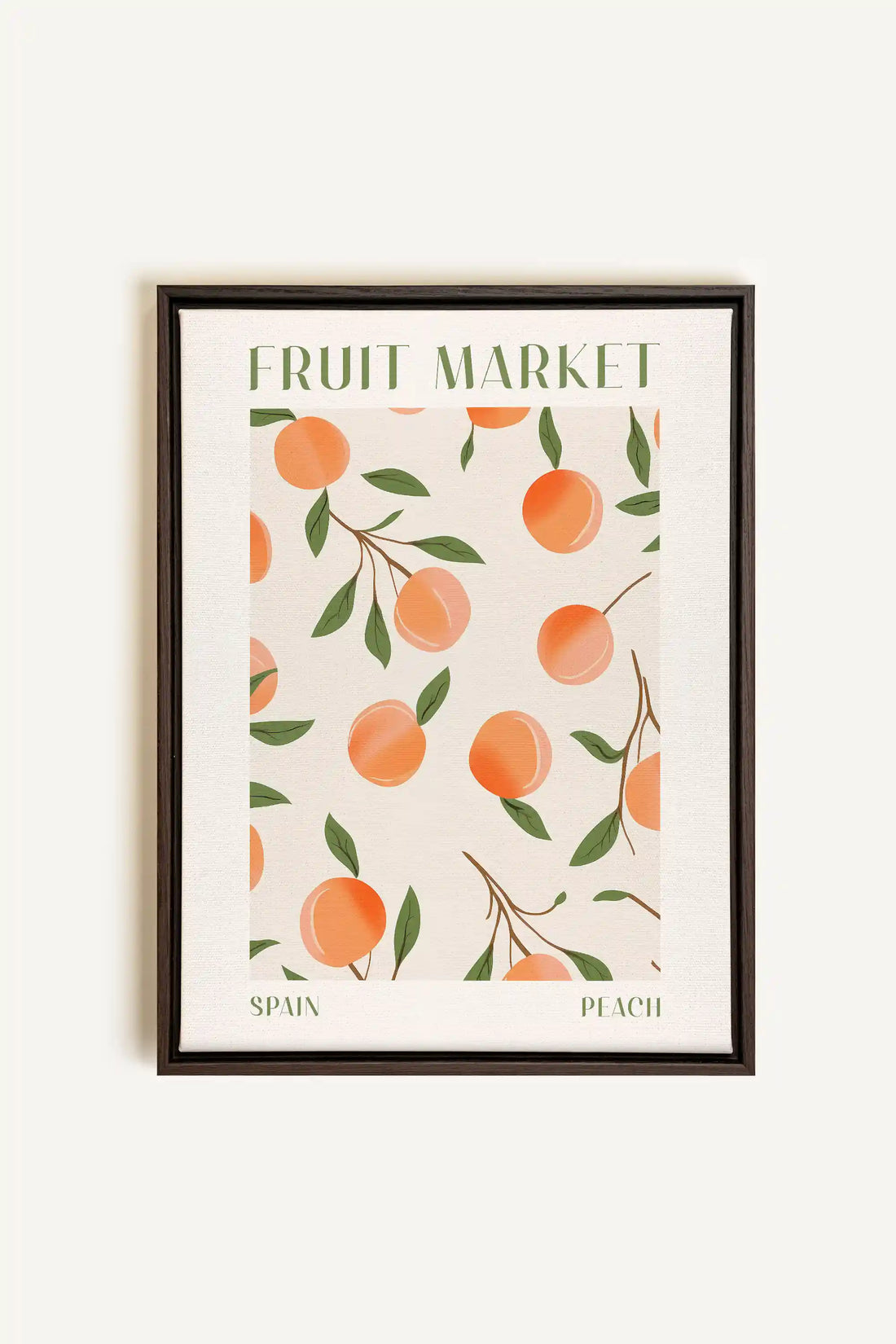 PEACH, Oeuvre sur toile étirée, encadré Brun Noyer