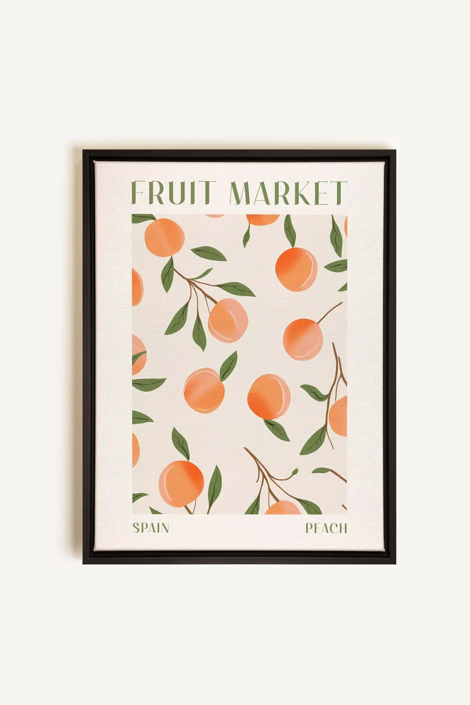 PEACH, Artwork on stretched canvas, framed in black