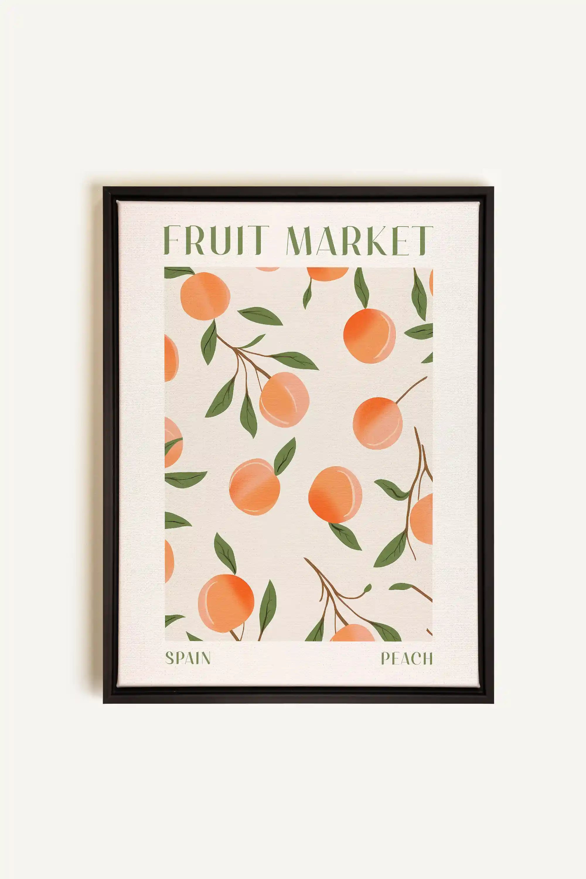 PEACH, Artwork on stretched canvas, framed in black