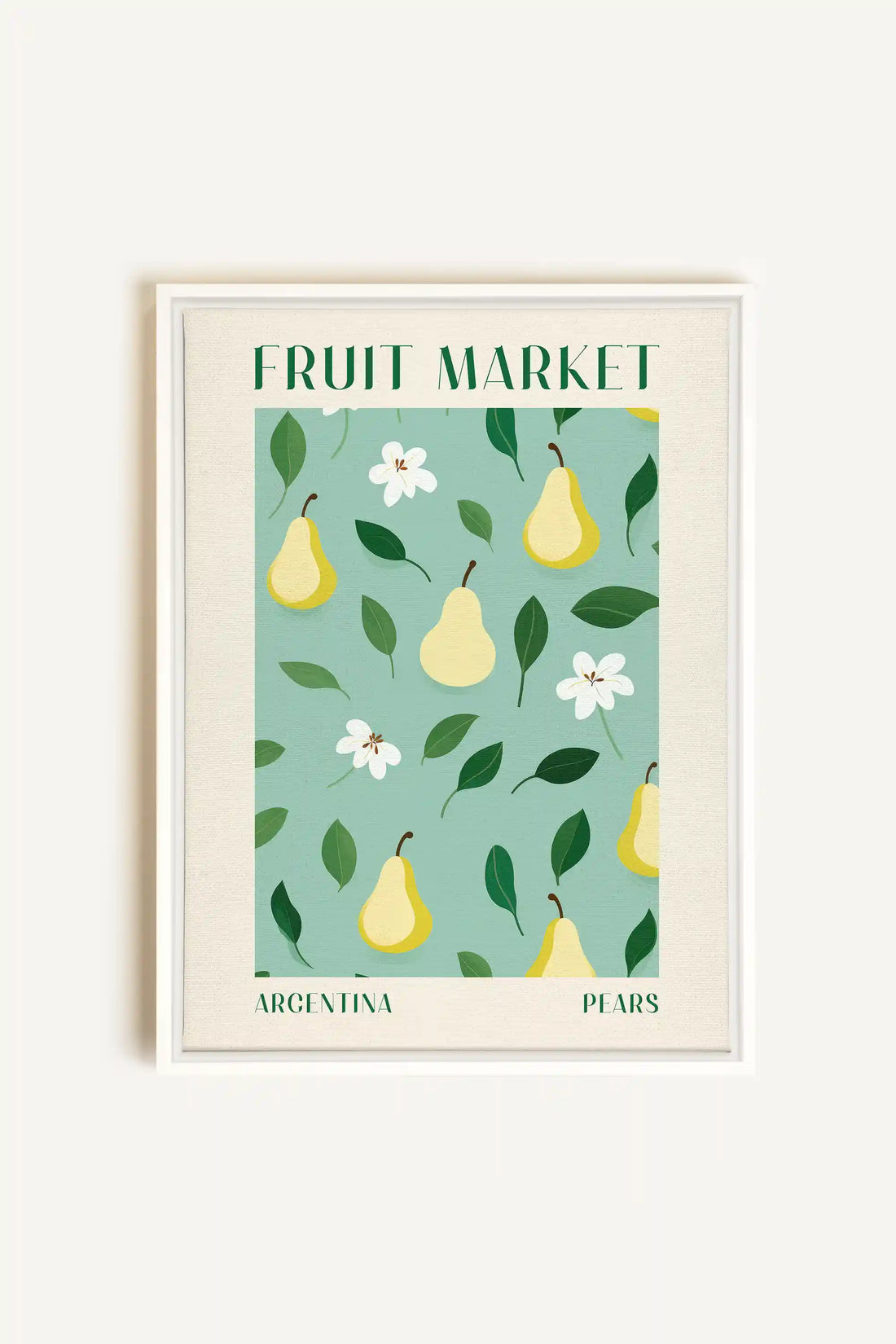 PEARS, Oeuvre sur toile étirée, encadré Blanc