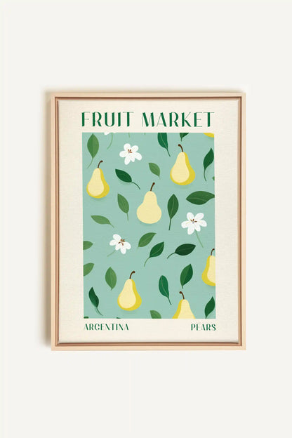 PEARS, Oeuvre sur toile étirée, encadré Naturel Clair
