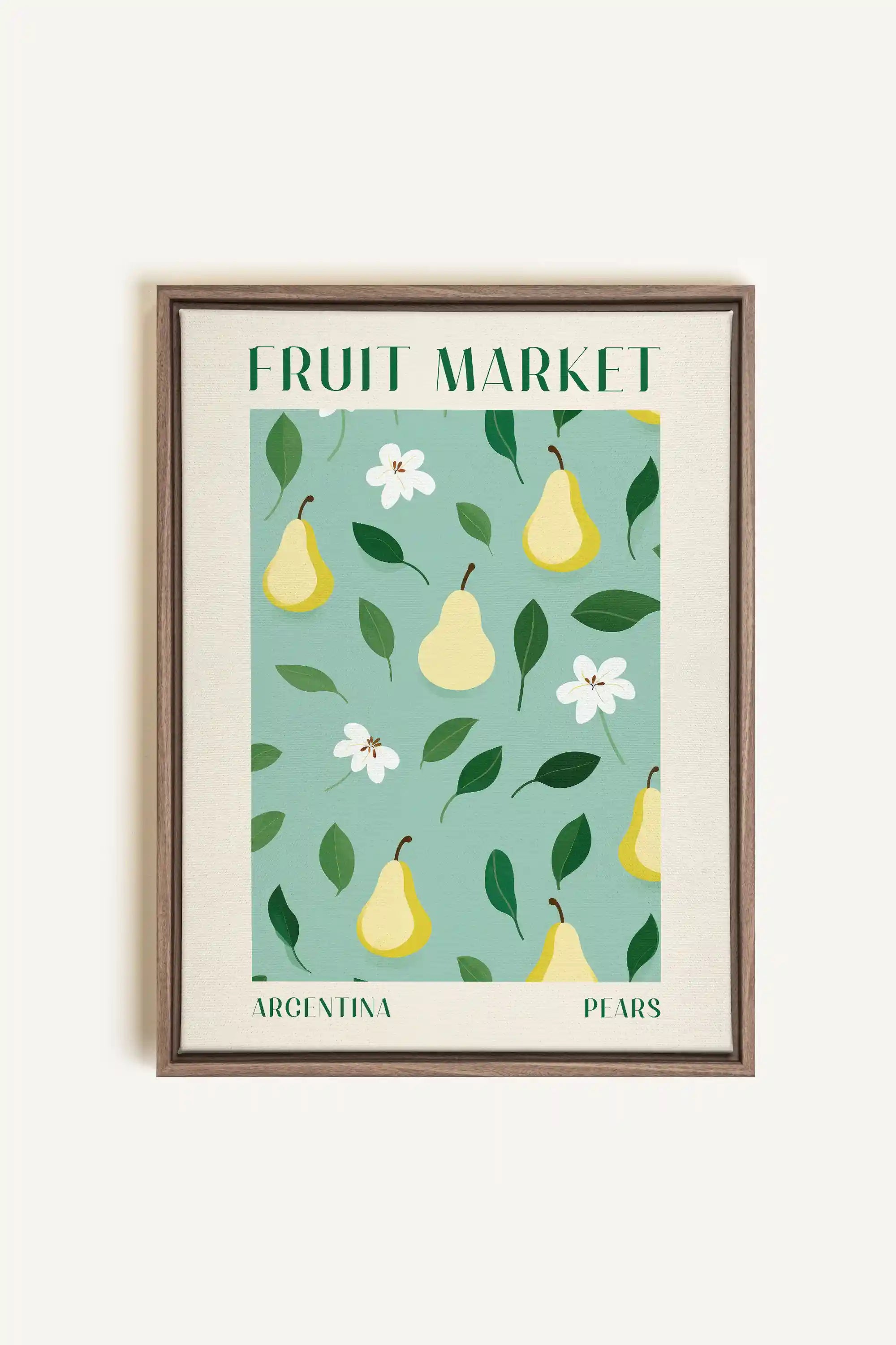 PEARS, Oeuvre sur toile étirée, encadré Brun Chêne