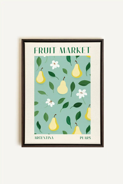 PEARS, Oeuvre sur toile étirée, encadré Brun Noyer