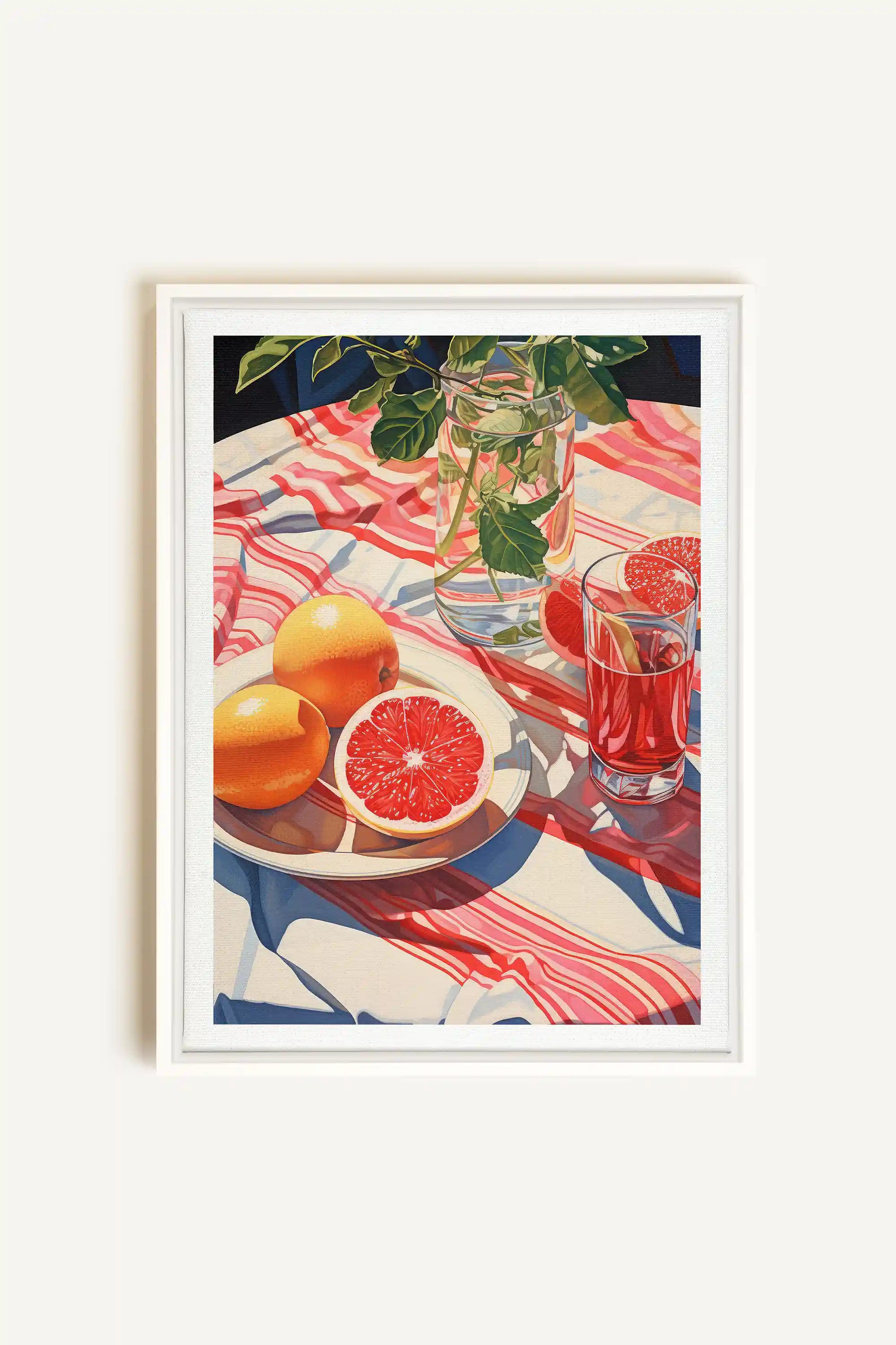 PICNIC HAVEN, Oeuvre sur toile étirée, encadré Blanc