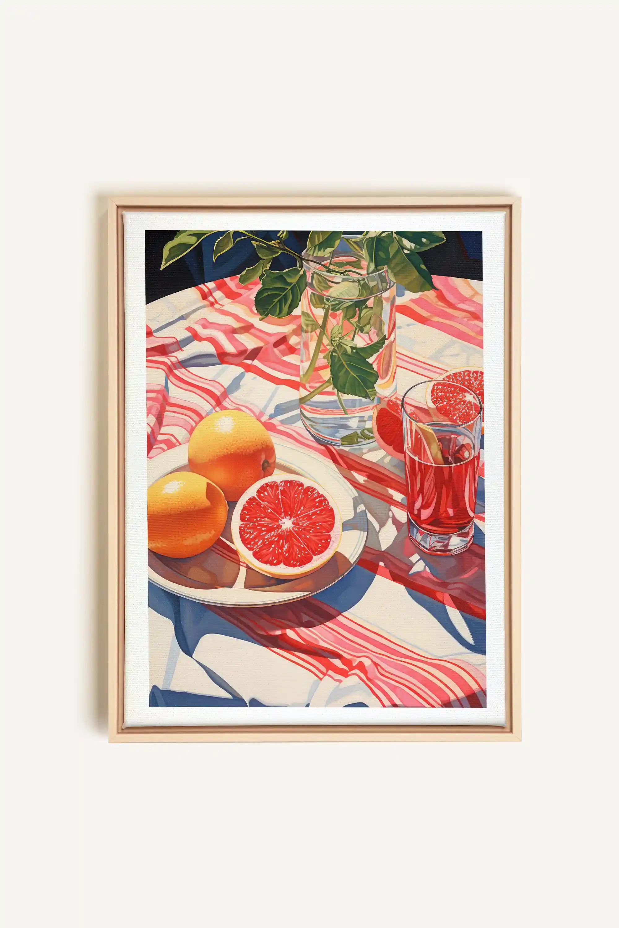 PICNIC HAVEN, Artwork on stretched canvas, framed Natural Light
