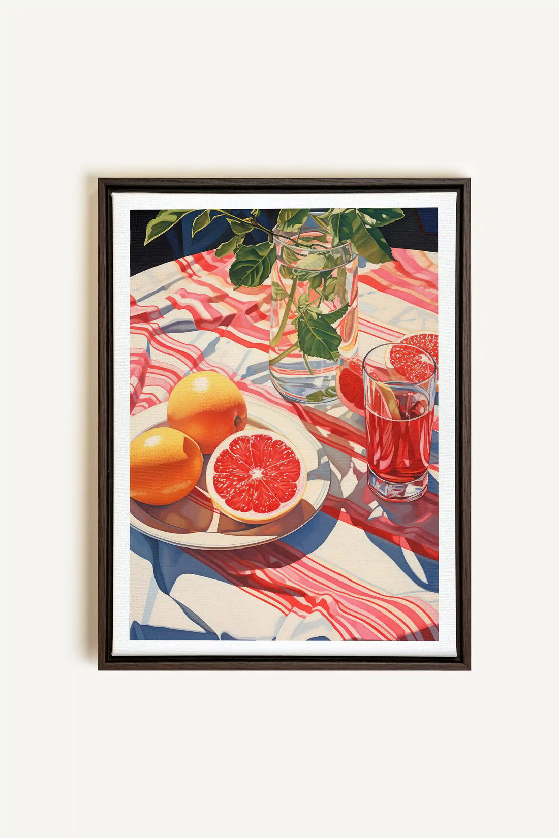 PICNIC HAVEN, Oeuvre sur toile étirée, encadré Brun Noyer