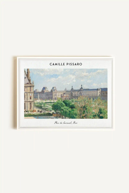 PLACE DU CARROUSEL, Artwork on stretched canvas, framed in white