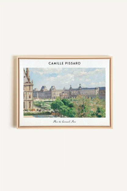 PLACE DU CARROUSEL, Oeuvre sur toile étirée, encadré Naturel Clair
