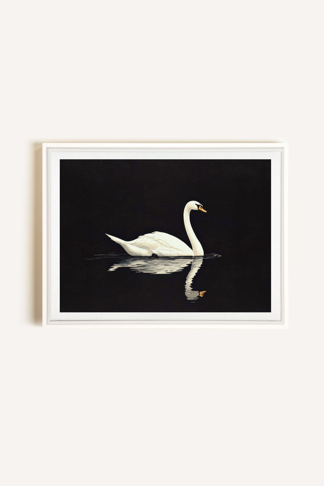 POÉSIE DU SILENCE, Oeuvre sur toile étirée, encadré Blanc