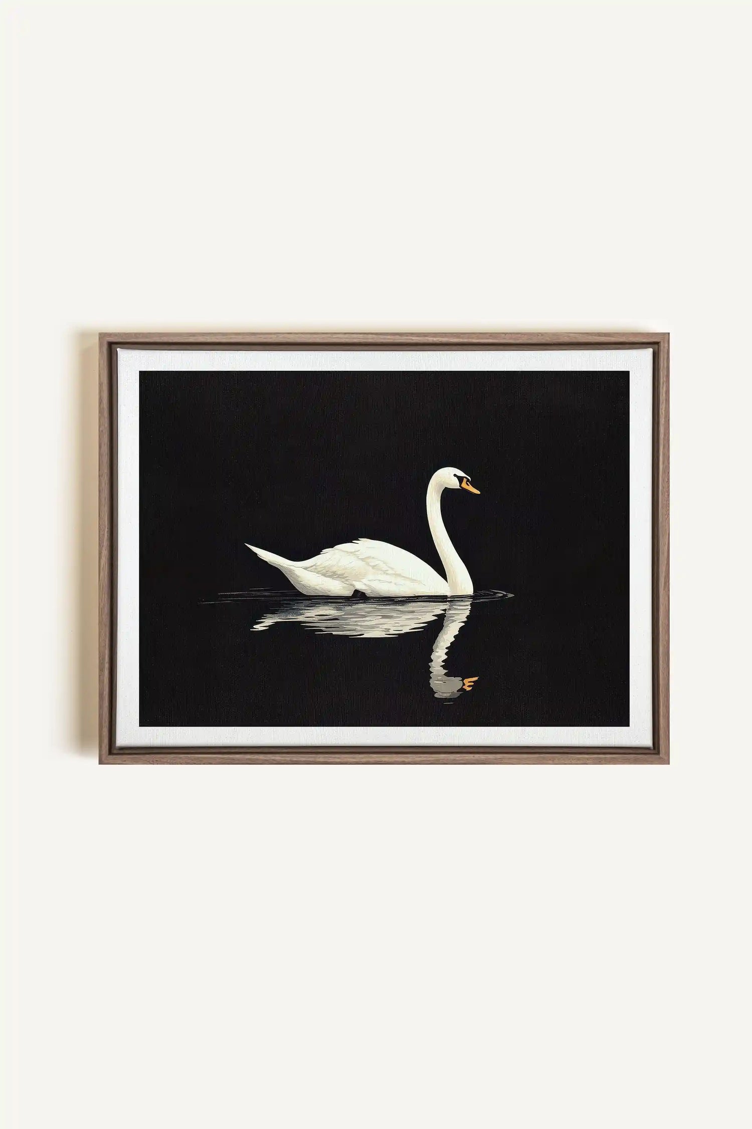 POÉSIE DU SILENCE, Oeuvre sur toile étirée, encadré Brun Chêne