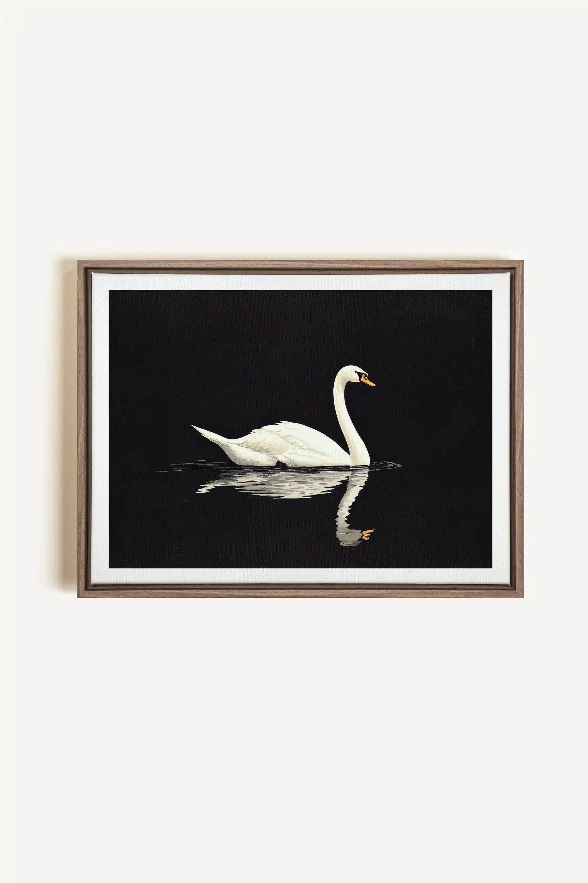 POÉSIE DU SILENCE, Oeuvre sur toile étirée, encadré Brun Chêne