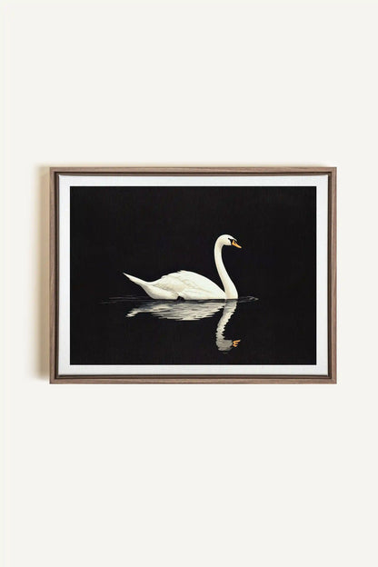 POÉSIE DU SILENCE, Oeuvre sur toile étirée, encadré Brun Chêne