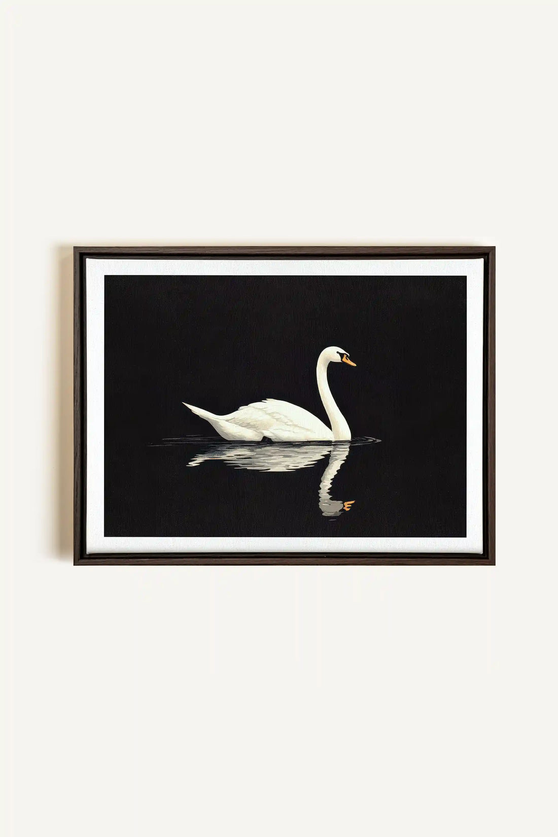 POÉSIE DU SILENCE, Oeuvre sur toile étirée, encadré Brun Noyer