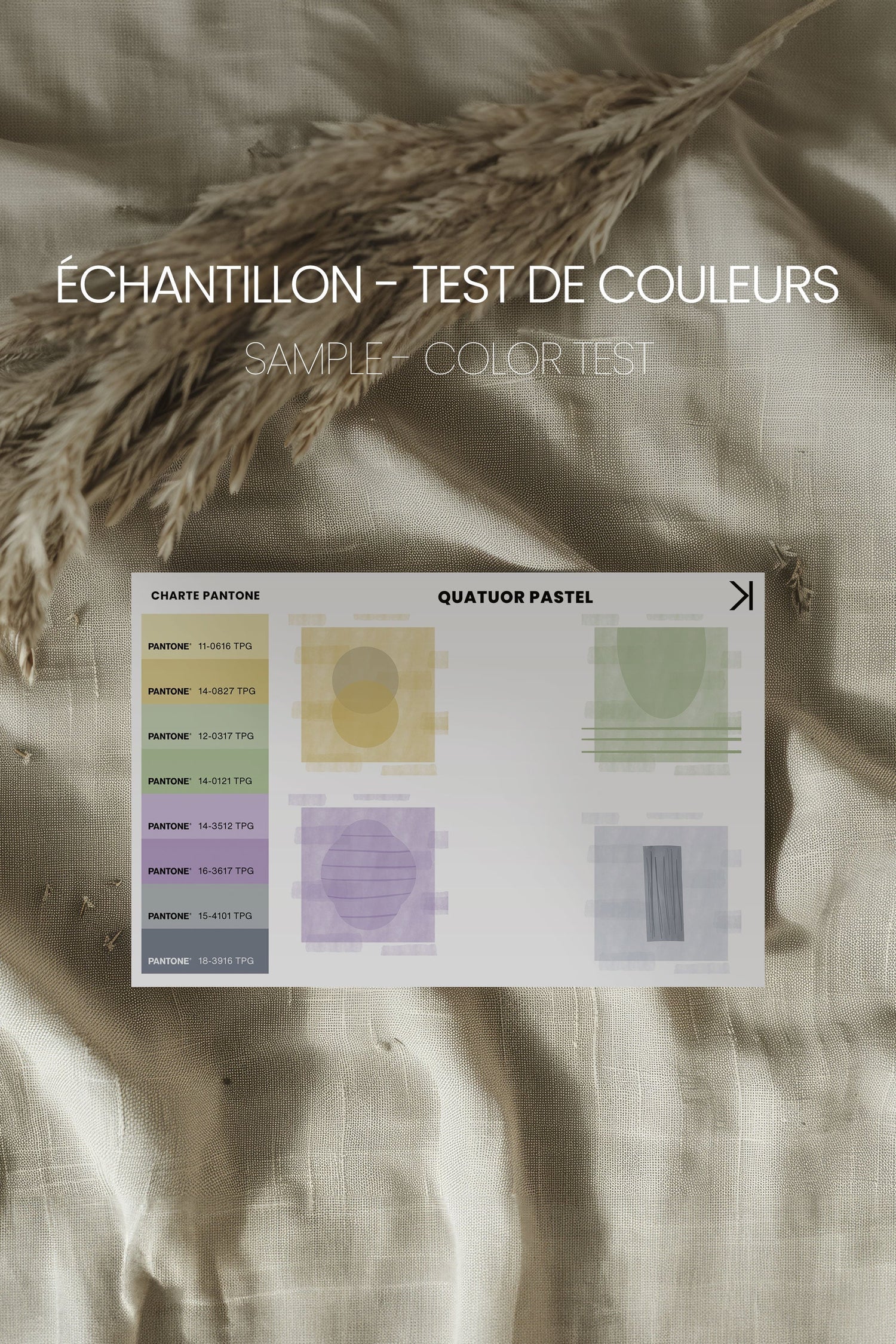 OLEKA CANVAS - QUATUOR PASTEL,Ensemble (4+), encadré Brun Chêne