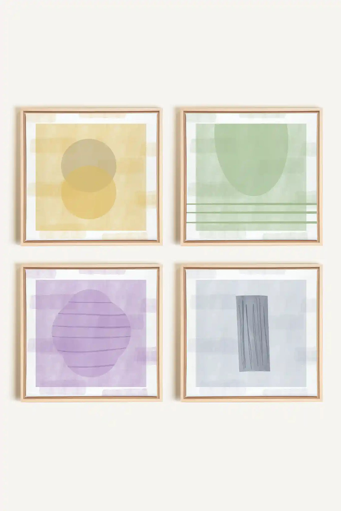 QUATUOR PASTEL, Set (4+), framed Natural Light