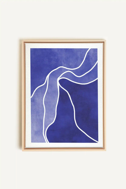 REFLET INDIGO, Artwork on stretched canvas, framed Natural Light