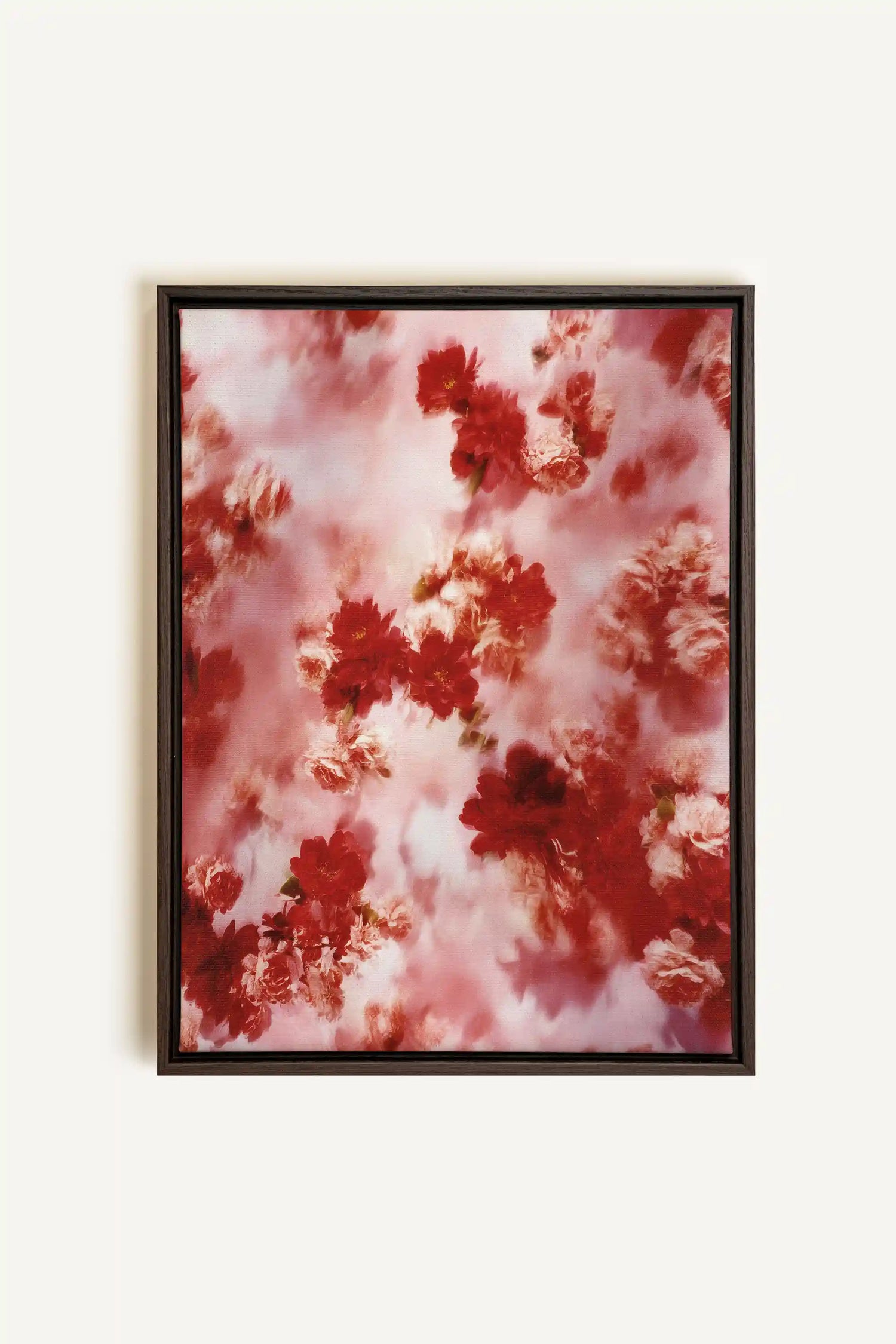 RÊVE ÉCARLATE, Artwork on stretched canvas, framed in Walnut Brown