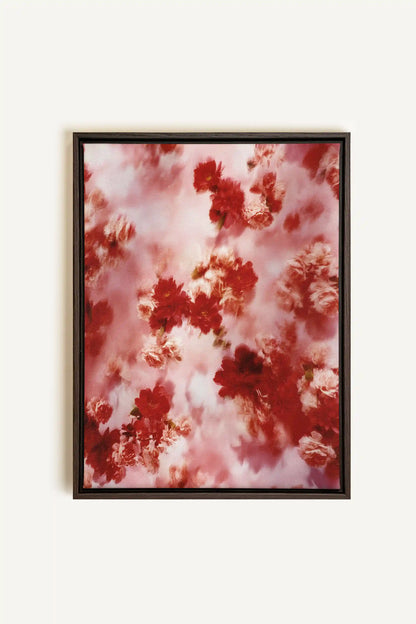 RÊVE ÉCARLATE, Artwork on stretched canvas, framed in Walnut Brown