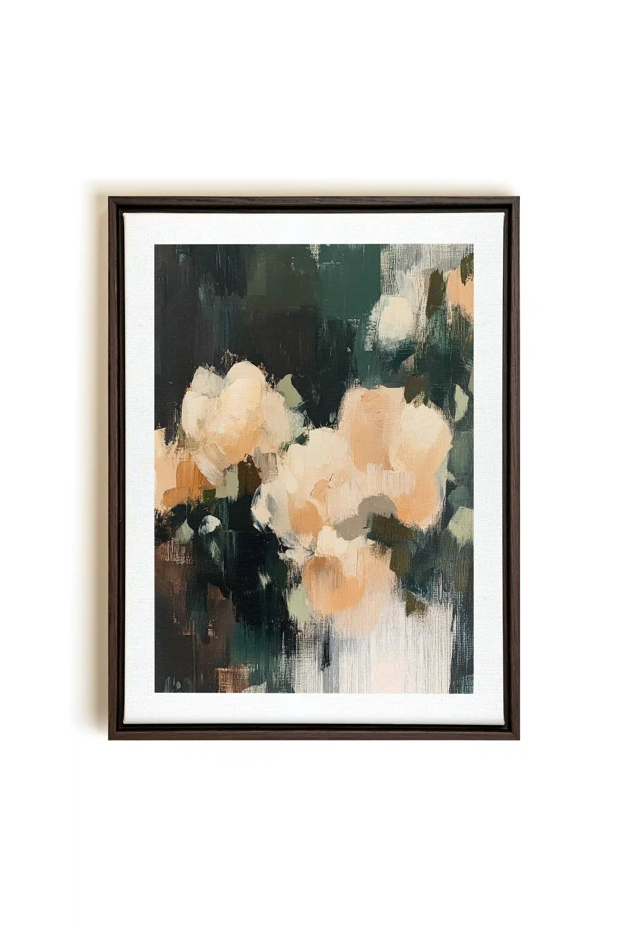 RÊVES PASTELS, Oeuvre sur toile étirée, encadré Brun Noyer